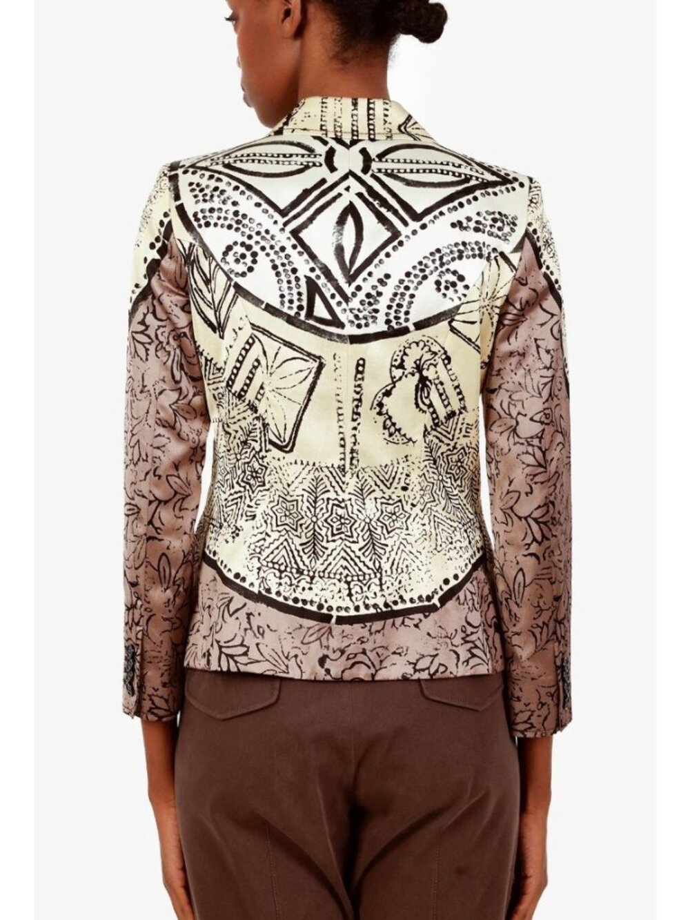 ETRO Milano Mix Patterned Metallic Blazer Jacket Printed Size 48 Large